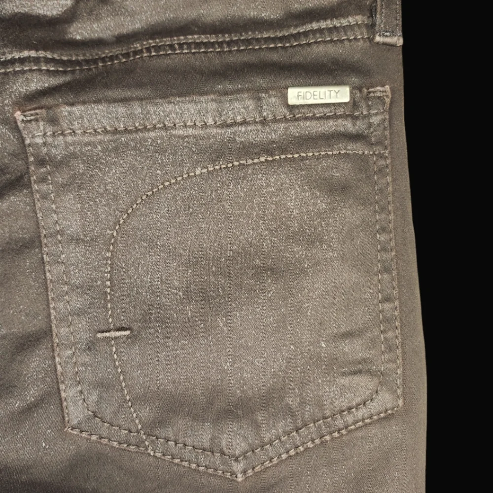 FIDELITY Brown Leatherteen Skinny Jeans- 27 - Picture 5 of 7